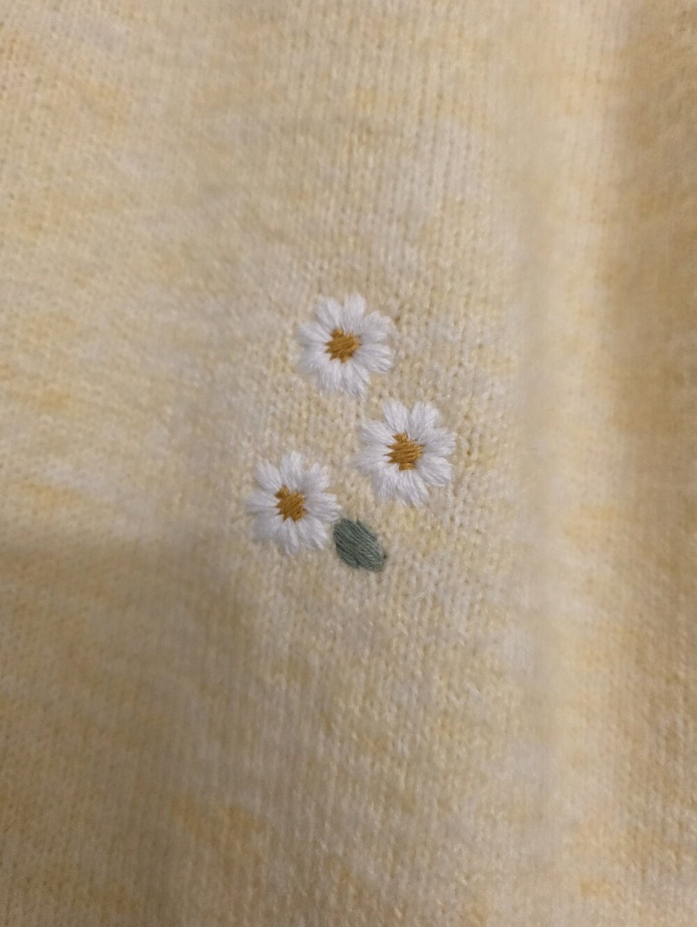Embroidered Daisy Cottage Core Button Cardigan Womens XL Jessica Simpson Yellow - Picture 4 of 9